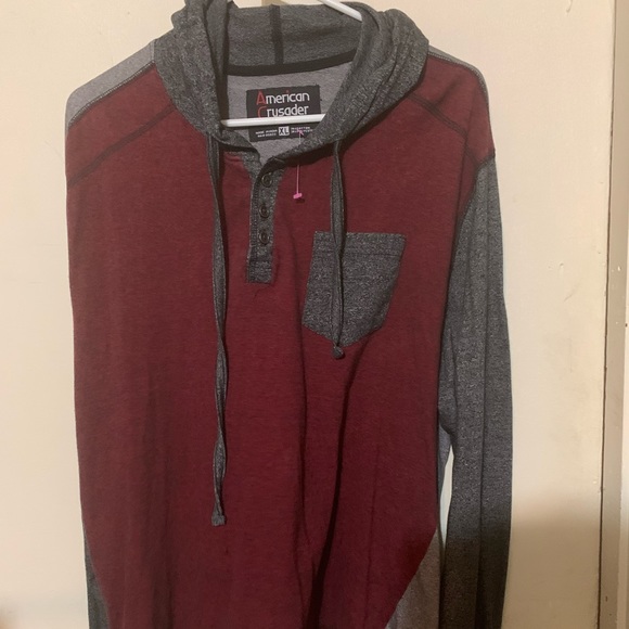COPY - American Crusader hooded long sleeve shirt. - Picture 1 of 3